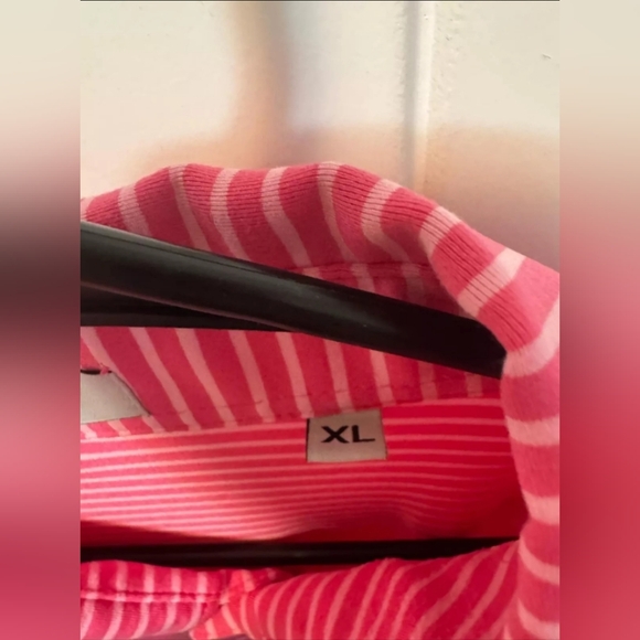 Oliver Ridley Polo Short Sleeve Shirt Mens XL Pink Striped Performance Golf Gift - Picture 3 of 5